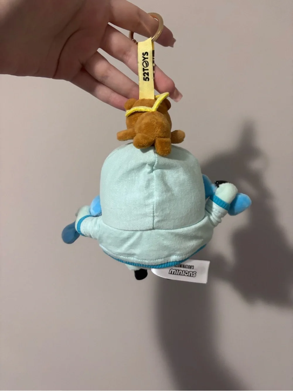 Minions Plush Keychain with Light Blue Hoodie